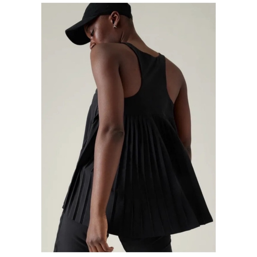 Athleta Spring‎ Forward Pleat Back Tank Top XS Black